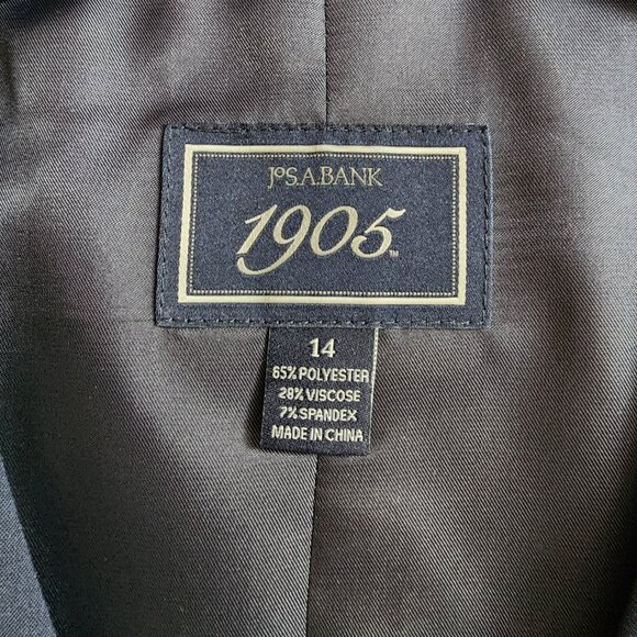 Size 14 Boys Vest Navy Blue Wedding Ringbearer Jos A Bank Kids Polyester Nwt New - Picture 5 of 17